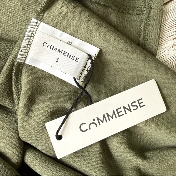 Commense Olive Green Long Sleeve Maxi Dress NWT - Picture 9 of 11